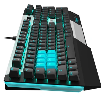 Клавиатура A4Tech B865 механическая серый/черный USB for gamer LED (B865 ICE BLUE) кабель 1.8м - купить недорого с доставкой в интернет-магазине