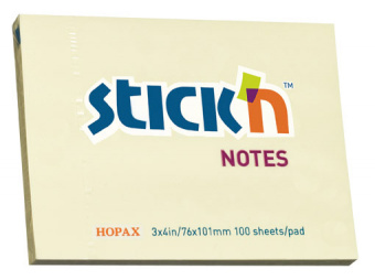 Блок самоклеящийся бумажный Stick`n 21008 76x101мм 100лист. 70г/м2 пастель желтый - купить недорого с доставкой в интернет-магазине