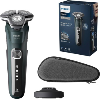 Бритва роторная Philips S5884/50 реж.эл.:3 питан.:аккум. зеленый - купить недорого с доставкой в интернет-магазине
