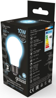Лампа светодиодная Gauss 10Вт цок.:E27 шар 220B св.свеч.бел.нейт. A60 (упак.:10шт) (102202210) - купить недорого с доставкой в интернет-магазине