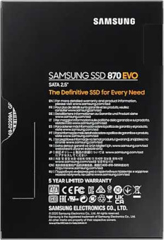 Накопитель SSD Samsung SATA III 1Tb MZ-77E1T0BW 870 EVO 2.5" - купить недорого с доставкой в интернет-магазине