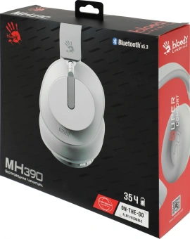 Наушники накладные A4Tech Bloody MH390 белый беспроводные bluetooth оголовье (MH390 WHITE) - купить недорого с доставкой в интернет-магазине