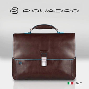 Портфель Piquadro Blue Square CA3111B2/MO коричневый натур.кожа - купить недорого с доставкой в интернет-магазине