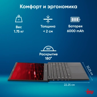 Ноутбук IRU Planio 15ING N-series N100 8Gb SSD256Gb Intel UHD Graphics 15.6" IPS FHD (1920x1080) FreeDOS black WiFi BT Cam 6000mAh (2058911) - купить недорого с доставкой в интернет-магазине