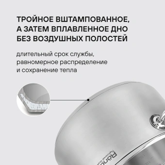 Кастрюля Rondell Akzent RDS-1387 2.1л. d=18см (с крышкой) стальной - купить недорого с доставкой в интернет-магазине