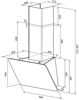 Вытяжка каминная Krona Liora 600 S черный управление: сенсорное (1 мотор) - купить недорого с доставкой в интернет-магазине