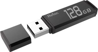 Флеш Диск Netac 128GB U351 NT03U351N-128G-20BK USB2.0 серый - купить недорого с доставкой в интернет-магазине