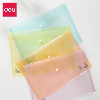 Конверт на кнопке Deli EF766 A4 гориз. расшир. полипропилен 0.16мм ассорти - купить недорого с доставкой в интернет-магазине