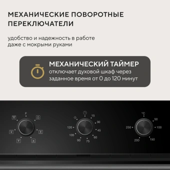 Духовой шкаф Электрический Hyundai HEO 66512 BG черный - купить недорого с доставкой в интернет-магазине