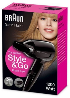 Фен Braun BRHD130E 1200Вт черный - купить недорого с доставкой в интернет-магазине