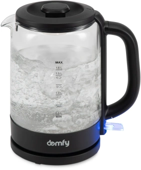 Чайник электрический Domfy DSB-EK304 1.7л. 2200Вт черный корпус: стекло/пластик - купить недорого с доставкой в интернет-магазине