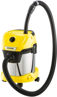 Строительный пылесос Karcher WD 3 S V-15/4/20 1000Вт (уборка: сухая) желтый - купить недорого с доставкой в интернет-магазине