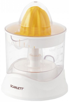 Соковыжималка цитрусовая Scarlett SC-JE50C02 25Вт рез.сок.:700мл. белый/желтый - купить недорого с доставкой в интернет-магазине