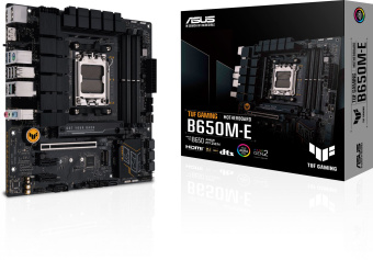 Материнская плата Asus TUF GAMING B650M-E SocketAM5 AMD B650 4xDDR5 mATX AC`97 8ch(7.1) 2.5Gg RAID+HDMI+DP - купить недорого с доставкой в интернет-магазине