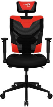 Кресло игровое Aerocool Guardian черный/красный сиденье черный экокожа/сетка с подголов. крестов. нейлон - купить недорого с доставкой в интернет-магазине