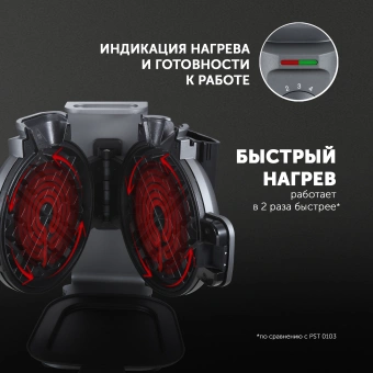 Вафельница Polaris PST 1000 900Вт графитовый - купить недорого с доставкой в интернет-магазине