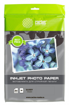 Фотобумага Cactus CS-GA413020ED A4/130г/м2/20л./белый глянцевое для струйной печати - купить недорого с доставкой в интернет-магазине