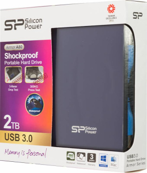 Жесткий диск Silicon Power USB3.0 2TB SP020TBPHDA80S3B A80 Armor 2.5" синий - купить недорого с доставкой в интернет-магазине