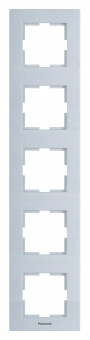 Рамка Panasonic Karre Plus WKTF08152SL-RU 5x вертикальный монтаж пластик серебро (упак.:1шт) - купить недорого с доставкой в интернет-магазине