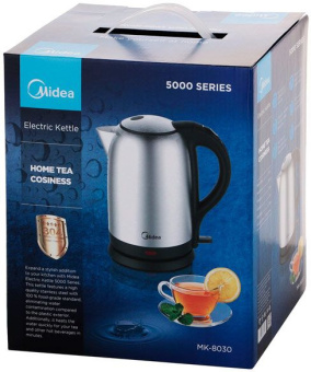 Чайник электрический Midea MK-8030 1.7л. 1800Вт нержавеющая сталь корпус: металл - купить недорого с доставкой в интернет-магазине