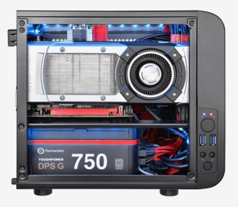 Корпус Thermaltake Core V1 черный без БП miniITX 2x80mm 1x120mm 1x140mm 2xUSB3.0 audio bott PSU - купить недорого с доставкой в интернет-магазине