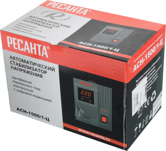 Стабилизатор напряжения Ресанта АСН-1500/1-Ц однофазный серый (63/6/3) - купить недорого с доставкой в интернет-магазине