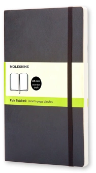 Блокнот Moleskine CLASSIC SOFT QP618 Large 130х210мм 192стр. нелинованный мягкая обложка черный - купить недорого с доставкой в интернет-магазине