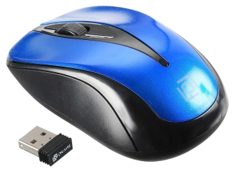 Мышь Оклик 675MW черный/синий оптическая 1200dpi беспров. USB для ноутбука 3but (1025918) - купить недорого с доставкой в интернет-магазине