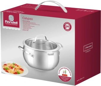 Кастрюля Rondell Calypso RDS-1671 3.8л. d=20см (с крышкой) стальной - купить недорого с доставкой в интернет-магазине
