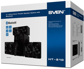 Колонки Sven HT-210 5.1 черный 125Вт - купить недорого с доставкой в интернет-магазине