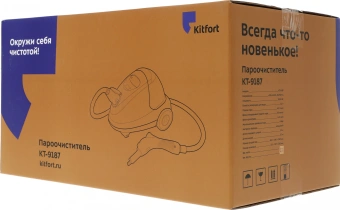 Пароочиститель напольный Kitfort КТ-9187 2000Вт черный/бирюзовый - купить недорого с доставкой в интернет-магазине