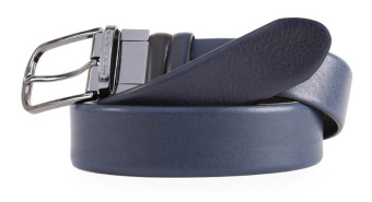 Ремень мужской Piquadro Black Square CU4877B3/NBLU2 125х3.5см черный/темно-синий натур.кожа - купить недорого с доставкой в интернет-магазине