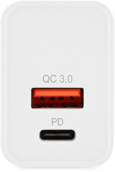 Сетевое зар./устр. Digma DGW2D 20W 3A+3A (PD+QC) USB-C/USB-A универсальное/белый (DGW2D0F110WH) - купить недорого с доставкой в интернет-магазине