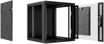 Шкаф коммутационный Cabeus (SH-05F-12U60/60-R-BK) настенный 12U 600x600мм пер.дв.стекл 50кг черный 540мм 635мм IP20 сталь - купить недорого с доставкой в интернет-магазине
