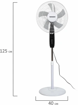 Вентилятор напольный Sonnen TF 45W-40-520 45Вт скоростей:3 ПДУ белый/черный - купить недорого с доставкой в интернет-магазине