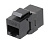 Адаптер Hyperline CA2-KJ-C6-BK проходн. RJ45 кат.6 UTP черн. (упак.:1шт)