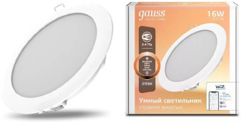 Умный светильник Gauss IoT Smart Home потолоч. белый (2020122) - купить недорого с доставкой в интернет-магазине