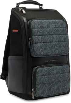 Рюкзак мужской Piquadro Oberon CA7278W150/BLUS темно-синий нейлон/натур.кожа - купить недорого с доставкой в интернет-магазине