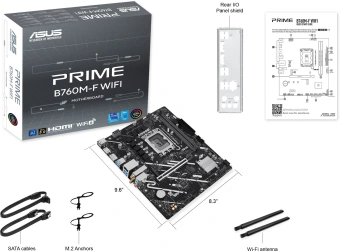 Материнская плата Asus PRIME B760M-F WIFI Soc-1700 Intel B760 2xDDR5 mATX AC`97 8ch(7.1) GbLAN RAID+HDMI+DP - купить недорого с доставкой в интернет-магазине