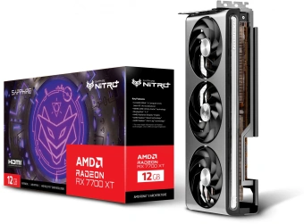 Видеокарта Sapphire PCI-E 4.0 11335-02-20G NITRO+ RX 7700 XT GAMING OC AMD Radeon RX 7700XT 12Gb 192bit GDDR6 2276/18000 HDMIx2 DPx2 HDCP Ret - купить недорого с доставкой в интернет-магазине