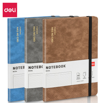 Блокнот Deli EN123LGREY A5 210х143мм искусст. кожа 80л линейка твердая обложка серый - купить недорого с доставкой в интернет-магазине