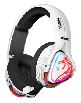 Наушники с микрофоном A4Tech Bloody MR720 белый/красный мониторные BT/Radio оголовье (MR720 NARAKA) - купить недорого с доставкой в интернет-магазине