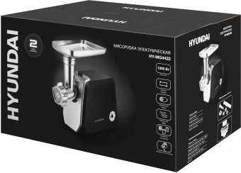 Мясорубка Hyundai HY-MG4422 1200Вт черный/серебристый - купить недорого с доставкой в интернет-магазине