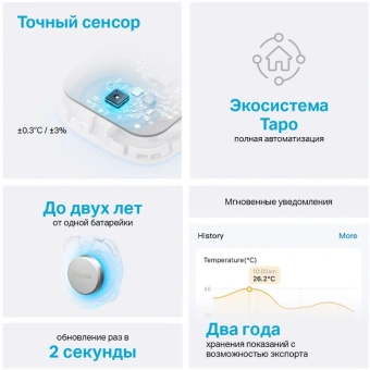 Датчик темпер./влажн. TP-Link Tapo T310 белый - купить недорого с доставкой в интернет-магазине