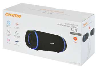 Колонка порт. Digma S-39 черный 25W 1.0 BT/USB 3000mAh (SP3925B) - купить недорого с доставкой в интернет-магазине