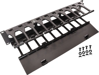 Кабельный органайзер горизонтальный Lanmaster LAN-ORG-PF/S-2U односторонний пальцы 2U шир.:19" - купить недорого с доставкой в интернет-магазине