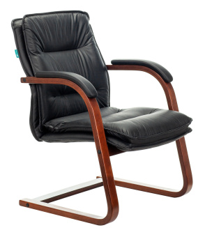 Кресло Бюрократ T-9927WALNUT-AV черный кожа полозья дерево коричневый - купить недорого с доставкой в интернет-магазине