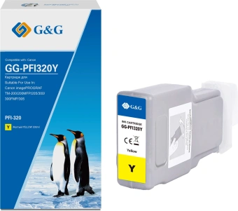 Картридж струйный G&G GG-PFI320Y PFI-320Y желтый (300мл) для Canon imagePrograf TM-200/200MFP/205/300/300MFP/305 - купить недорого с доставкой в интернет-магазине