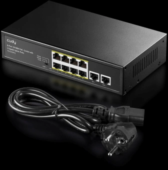 Коммутатор Cudy FS1010PG (L2) 8x100Мбит/с 2x1Гбит/с 8PoE+ 120W неуправляемый - купить недорого с доставкой в интернет-магазине