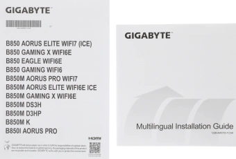Материнская плата Gigabyte B850M GAMING X WF6E SocketAM5 AMD B850 4xDDR5 mATX AC`97 8ch(7.1) 2.5Gg RAID+HDMI - купить недорого с доставкой в интернет-магазине
